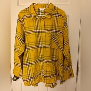 Time and Tru Mustard Plaid Shirt